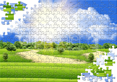 Puzzle with a field