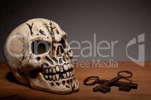Human Skull With Keys