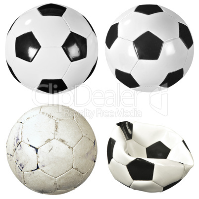 Set of soccer balls