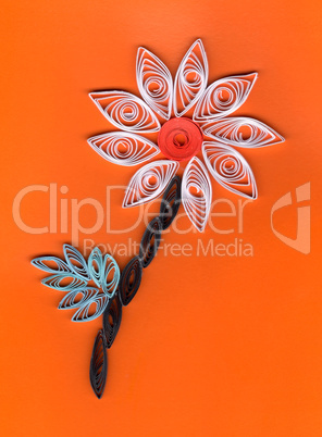 Flower applique with quilling