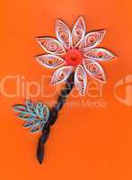 Flower applique with quilling