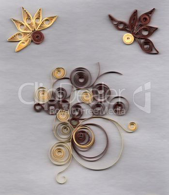 Flower applique with quilling