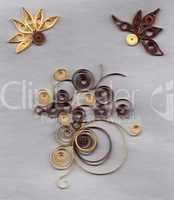 Flower applique with quilling