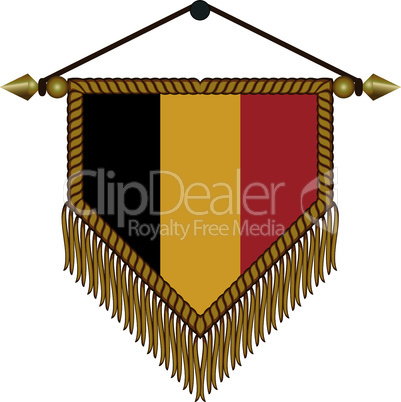 pennant with the national flag of Belgium