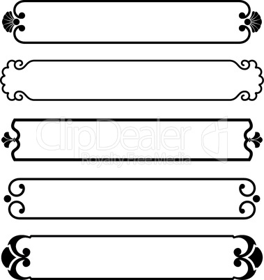 set of simple black banners border frame