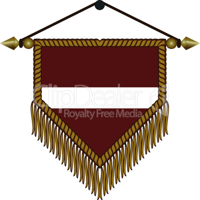 pennant with the national flag of Latvia