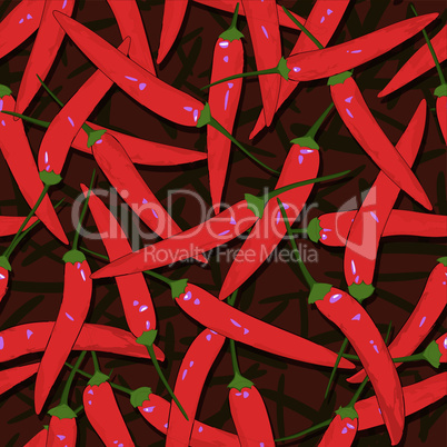red cayenne chili pepper seamless background