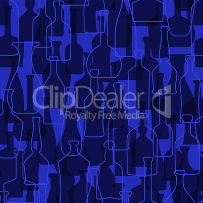 bottles contour, silhouette seamless pattern background