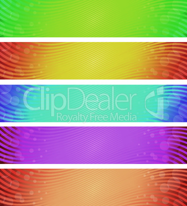 abstract banner set in different color