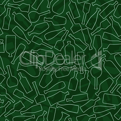 bottles contour, silhouette seamless pattern background