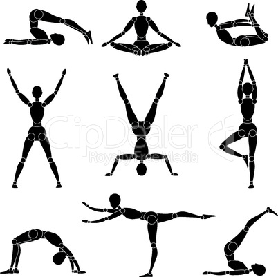 model man silhouette yoga gymnastics recreation