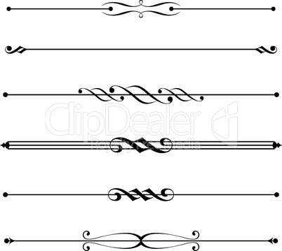 set of decorative divider, elements, border