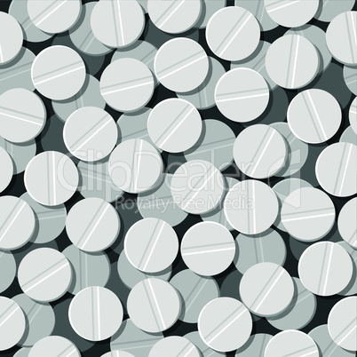 white tablet, pill seamless background pattern