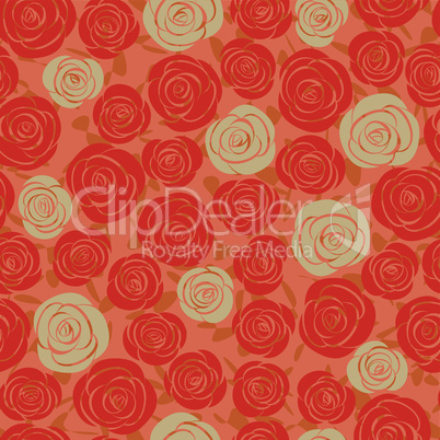 seamless abstract red white rose background