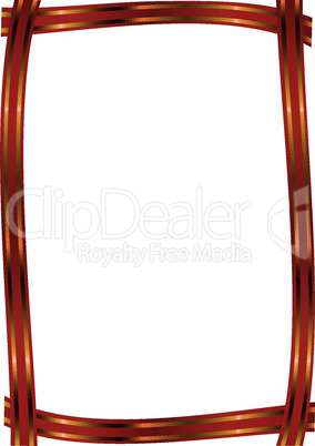 red ribbon with gold stripe frame