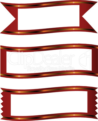 ribbons with gold stripe banner frame set