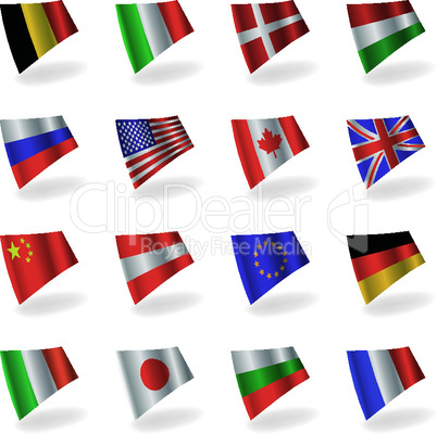 Vector set icons flags