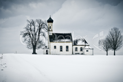 winter scenery church