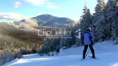 Mountain side ski trail