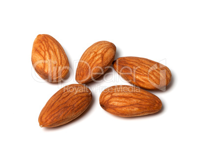 Almonds isolated on white background