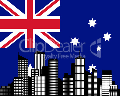 City und Fahne von Australien