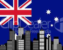City und Fahne von Australien