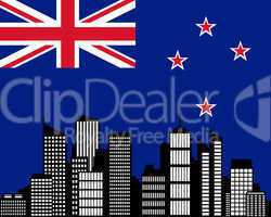 City und Fahne von Neuseeland
