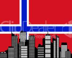 City und Fahne von Norwegen