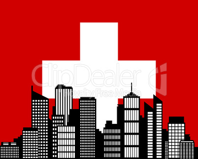 City und Fahne der Schweiz