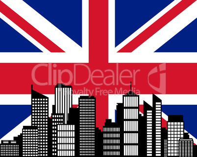 City und Fahne von Großbritannien