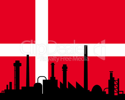Industrie und Fahne von Dänemark