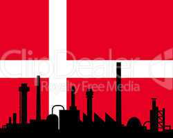 Industrie und Fahne von Dänemark
