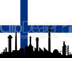 Industrie und Fahne von Finnland