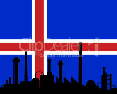 Industrie und Fahne von Island