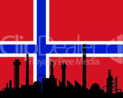 Industrie und Fahne von Norwegen