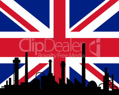 Industrie und Fahne von Großbritannien