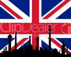 Industrie und Fahne von Großbritannien