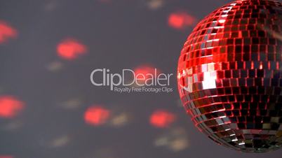 Half mirror ball; red and white light