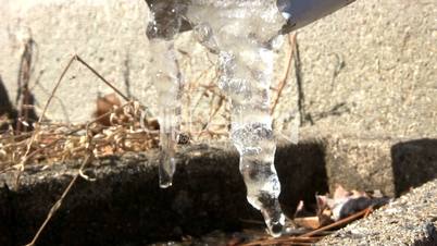 Icicles in downspout