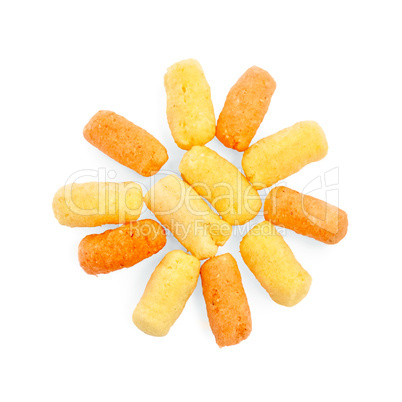 Corn sticks in the form of the sun