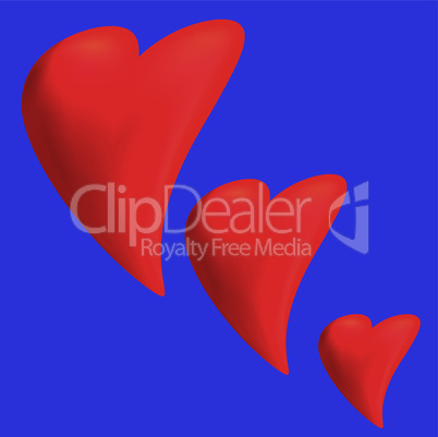 Heart on a blue background