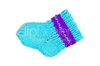 Knitted blue socks