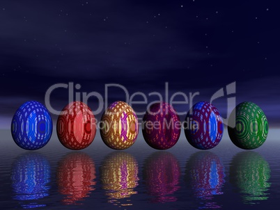 Easter eggs by night