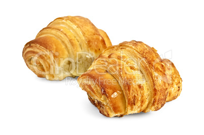 Two golden croissant