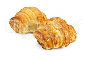 Two golden croissant