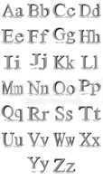 Times New Roman grey alphabet