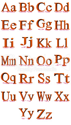 Times New Roman red alphabet