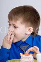 child with cake