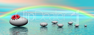 Zen stones and rainbow