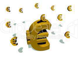 Golden piggy bank euro